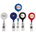 No Twist Round Retractable Badge Reel - Translucent Blue (Polydome)